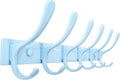 SKOLOO Wall Mounted Coat Rack - 6 Hooks, Heavy Duty, Stainless Steel, Metal Wall Hangers, Sturdy Coat Hooks for Hanging Coats, Jacket, Clothes, Hat, Blue