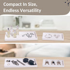 Countertop and Vanity Tray - 2 PC (11” and 7”) Shatterproof Silicone Kitchen and Bathroom Trays for Counter, Kitchen Soap Dispenser Tray, Vanity Trays for Bathroom, Perfume Key Tray