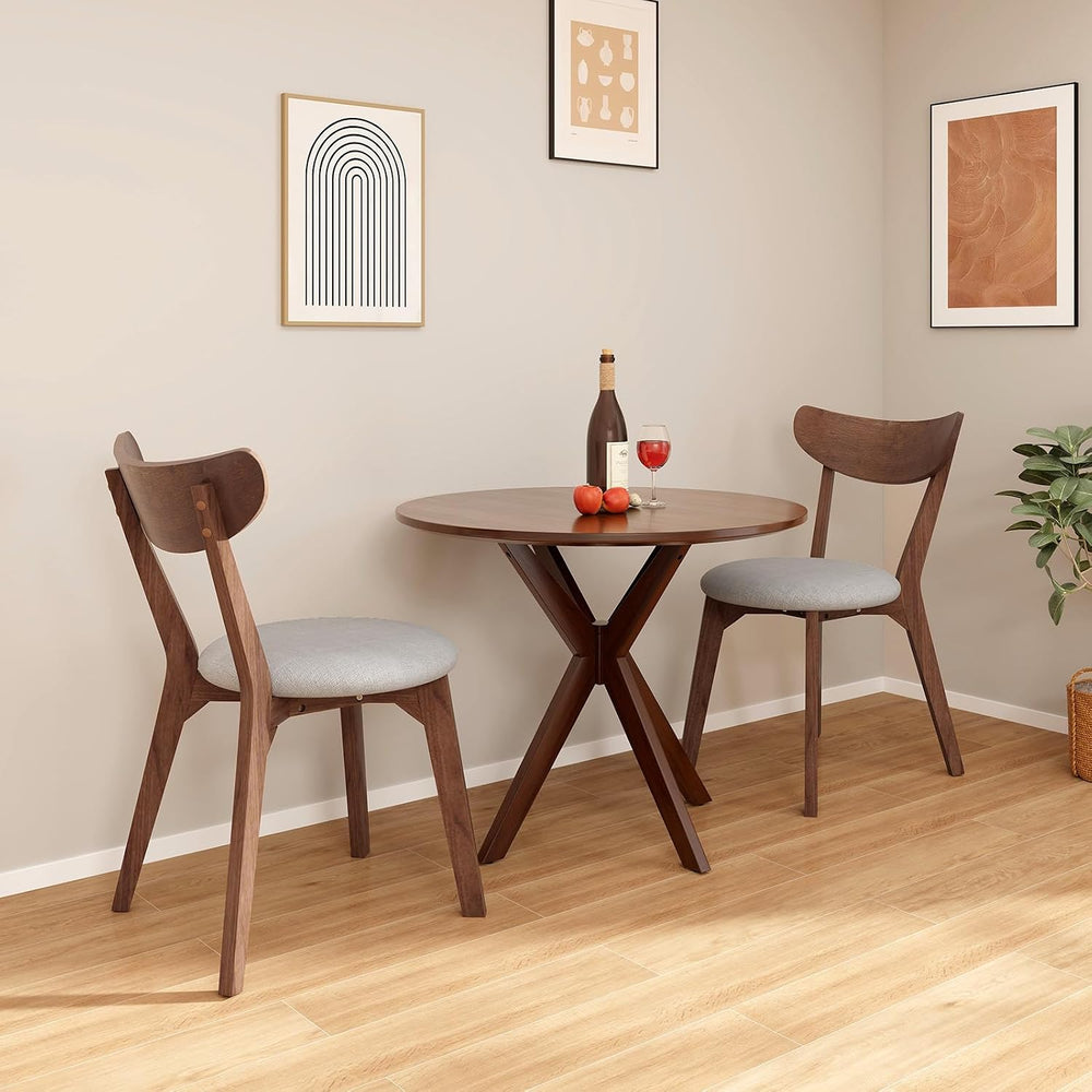 ERGOMASTER 3-Piece Dining Table Set for 2, 36" Kitchen Round Table with ...