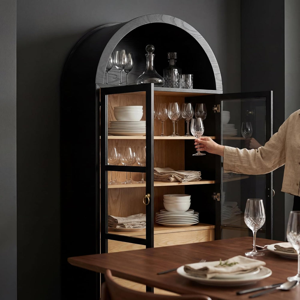 YESHOMY Kitchen Pantry Cabinet, 71" Arched Storage Cabinets Tall Pantry,...