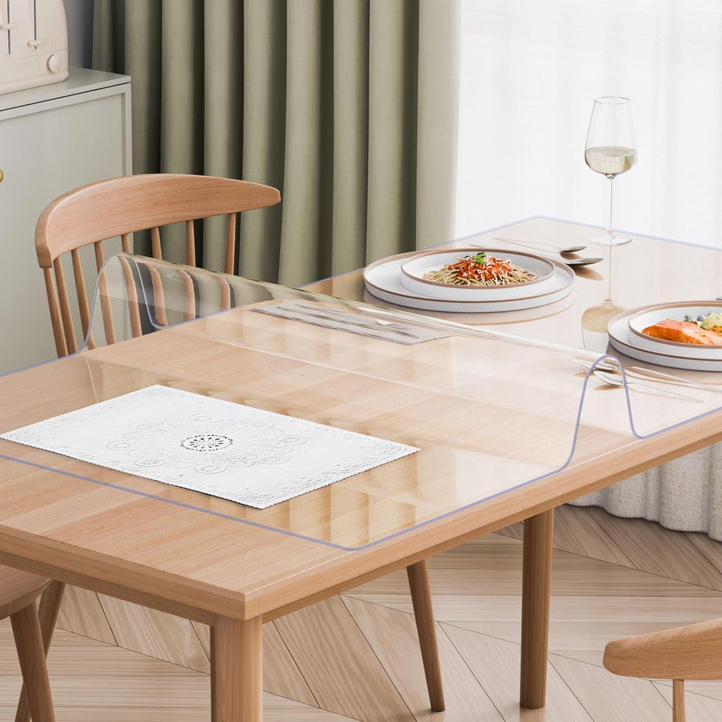 VEVOR Plastic Table Cover, 42 x 60 Inch 2.0 mm Thick Clear PVC Desk Mat Protector, Waterproof & Easy Cleaning Desk Pad Tablecloth, for Office, Dresser, Dining Room, Night Stand