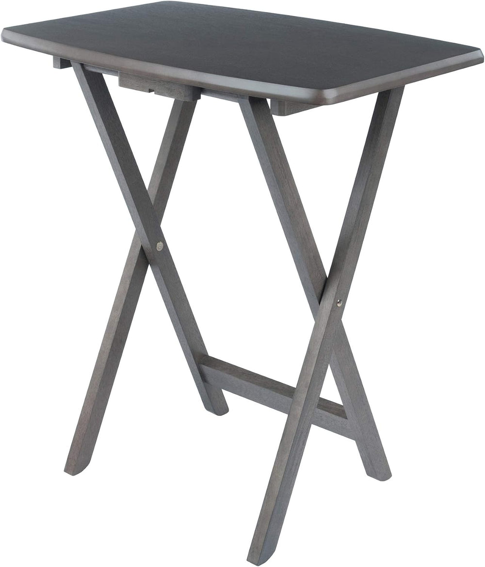 WINSOME Dorian Oversized Snack Table Set, Oyster Gray (Brown Base) (replace c...