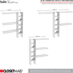 ClosetMaid 1951140 SuiteSymphony 16-Inch Closet Organizer with Shelves, Natural Gray