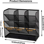 Marbrasse Mesh Desk Organizer, Multi-Functional Pen Holder, Desktop Stationary Organizer, Storage Rack for School Home Office Art Supplies (Mesh Pen Holder)