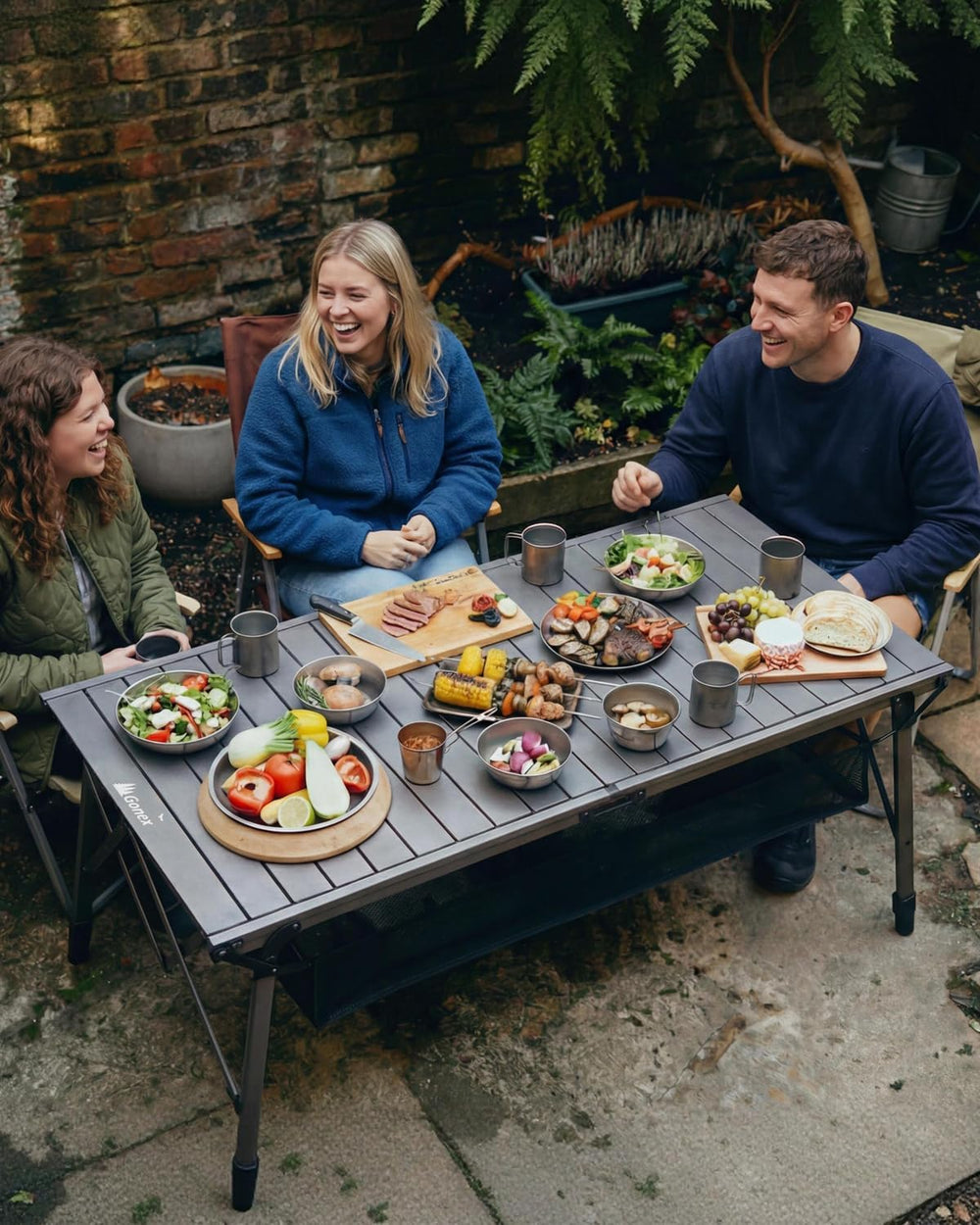 Gonex 50" Camping Table, Roll Up Aluminum Folding Picnic Beach Table | A...