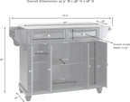 Crosley Furniture Cambridge Stainless Steel Top Rolling Kitchen Island Storage Cart, Spice Rack, Cherry