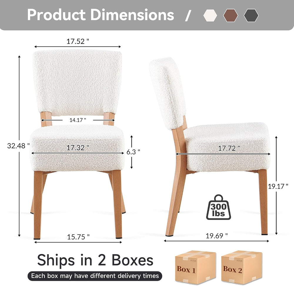 Howtek Modern Dining Chairs Set of 4 with 6.3" Thick Seat Cushions, Spac...