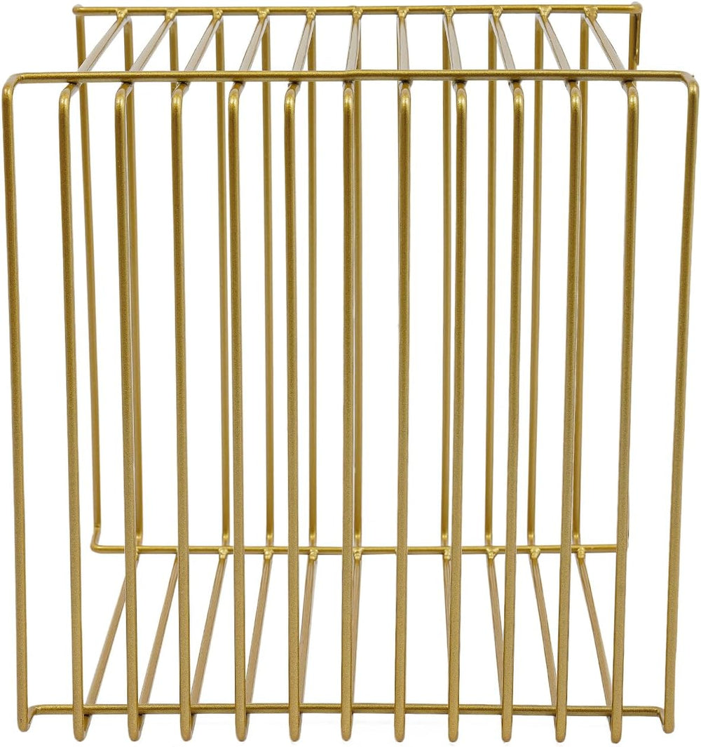 Linear Metal End Table Square Geometry Side Table With Storage Retro Coffee D...