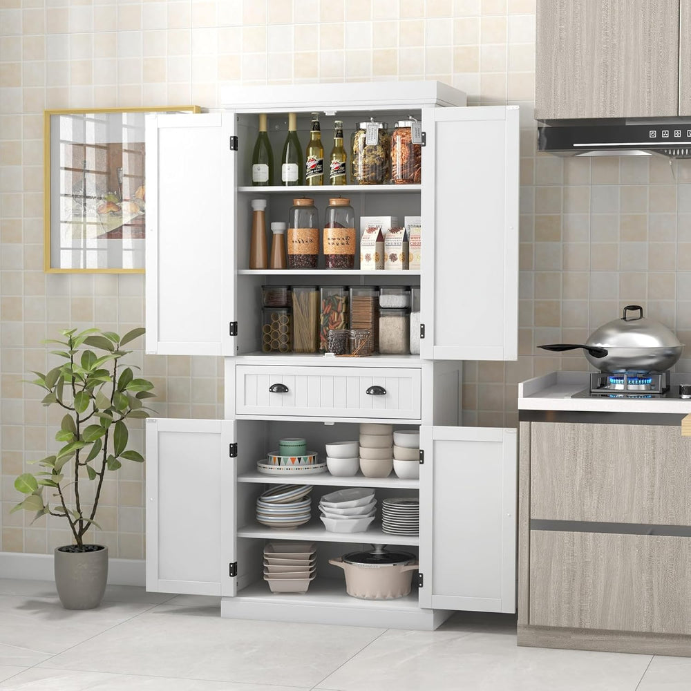 Giantex Pantry Organizers and Storage, 72" Tall Kitchen Cabinet with 2-D...