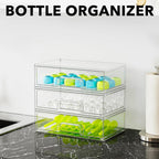 SpaceAid Bottle Storage Organizer Baby - Acrylic Bottles Station Organizer Container, Stackable Clear Drawers for Countertop, Vanity, Bathroom, Cabinet, Pantry Organization, 3 Pack, 3L, 10.3"H