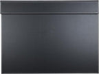 KINGFOM Ultra-Smooth PU Leather Desk Pad & Mat Office Desk Drawing & Writing Board A3/ A4 File Paper Clip Table Protector Mat on Top Large 24''x18'' (Black)