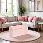30.1" Storage Ottoman Bench - Foldable Foot Rest Stool Bedroom Bench for Living Room, Entryway-Pink