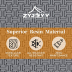 ZYJOYY Outdoor Storage Box, 90 Gallon Deck Box, Waterproof Resin Storage Box for Patio Cushions, Gardening Tools, Lockable, UV Resistant, Grey