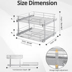 ZOINLIY Pull Out Cabinet Organizer,Slide Out Kitchen Organizers and Storage | Heavy Duty Drawer Cupboard Storage Basket, Smooth Sliding, Chrome Finish