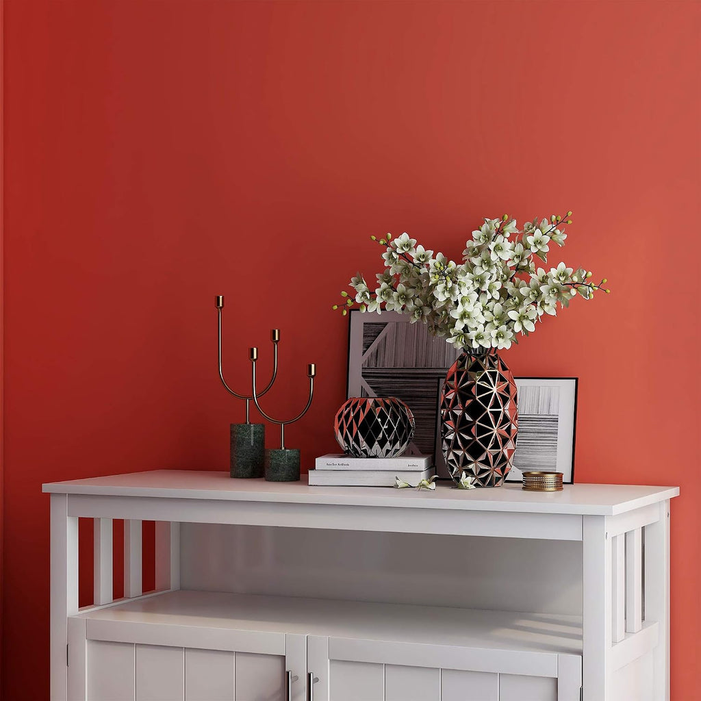 Modern Kitchen Pantry, Storage Sideboard Buffet Server Cabinet with 2 Doors, White, Easy to Maintain, for Dining Room