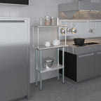 AmGood Stainless Steel Work Table with Wide Single Tier Overshelf | Metal Kitchen Prep Table & Shelving Combo (14" x 30" Work Table + 12" Overshelf), AMG-WT-1430+SOS-1230