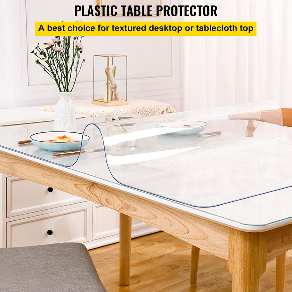 VEVOR Clear Desk Cover Protector, 40 x 80 inch, 1.5 mm Thick Plastic Clear De...