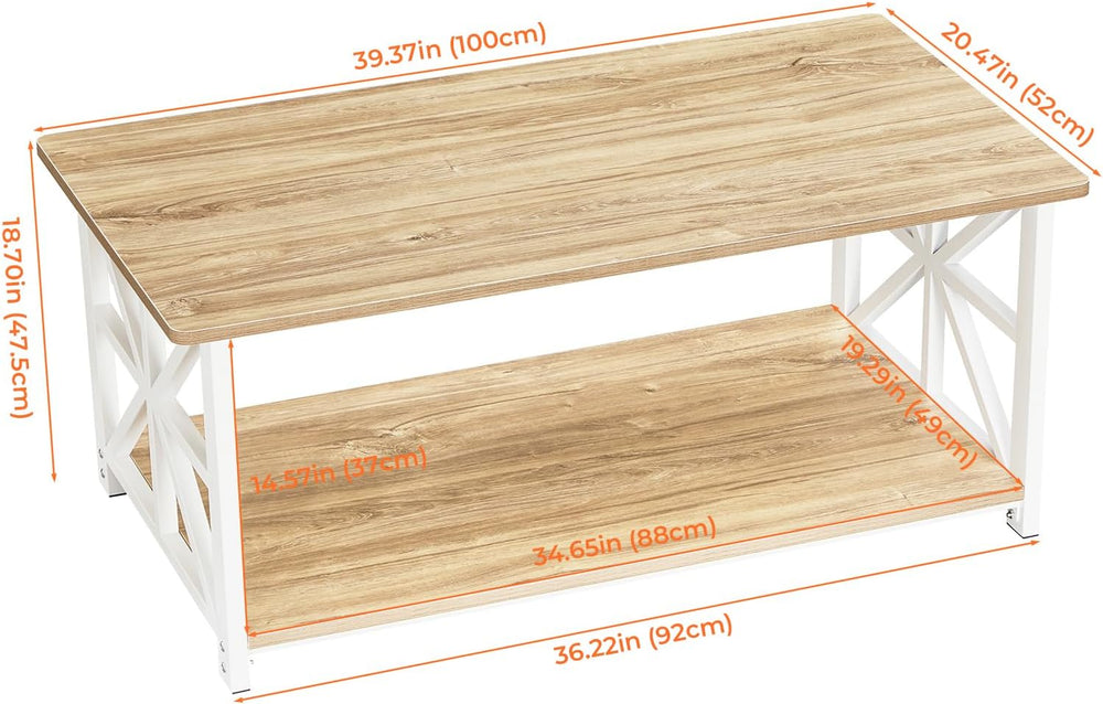 GreenForest 39 inch Coffee Table with Round Corner