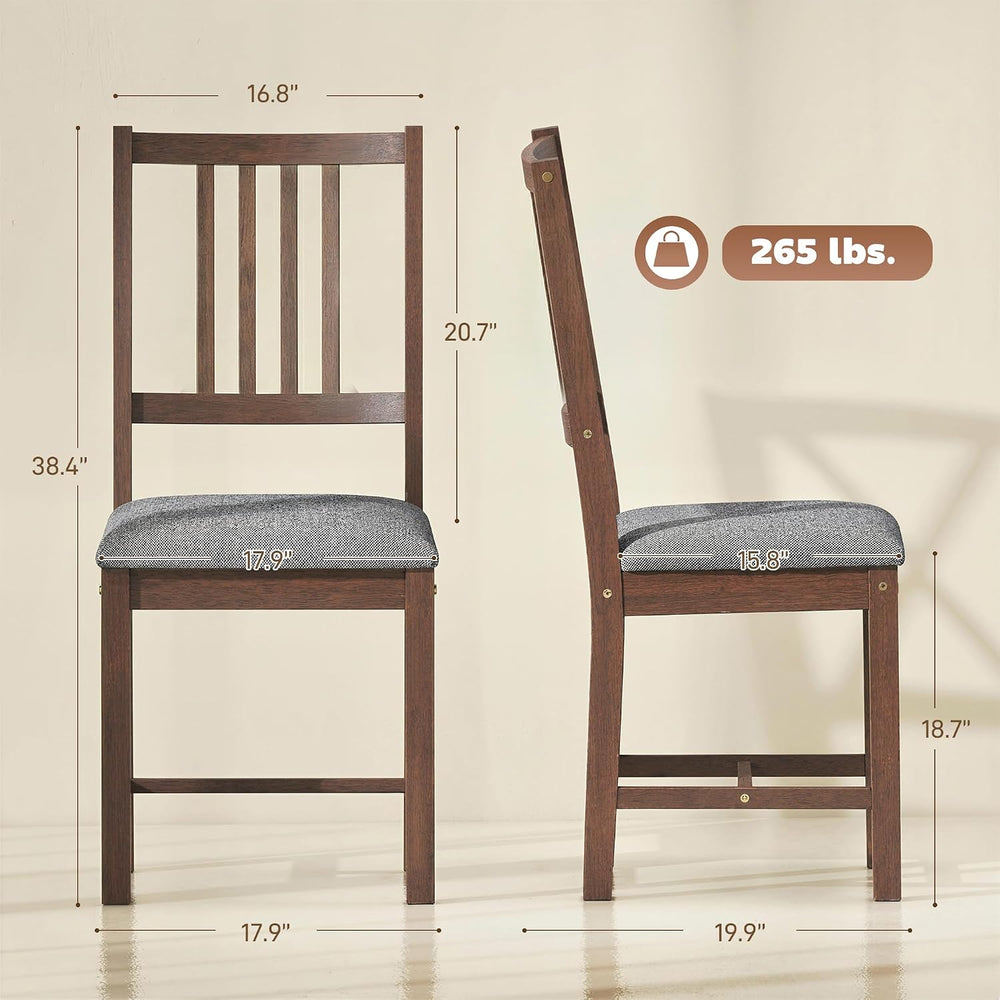 HOMCOM Wooden Dining Chairs Set of 4 with Slat Backrest, Farmhouse, Walnut