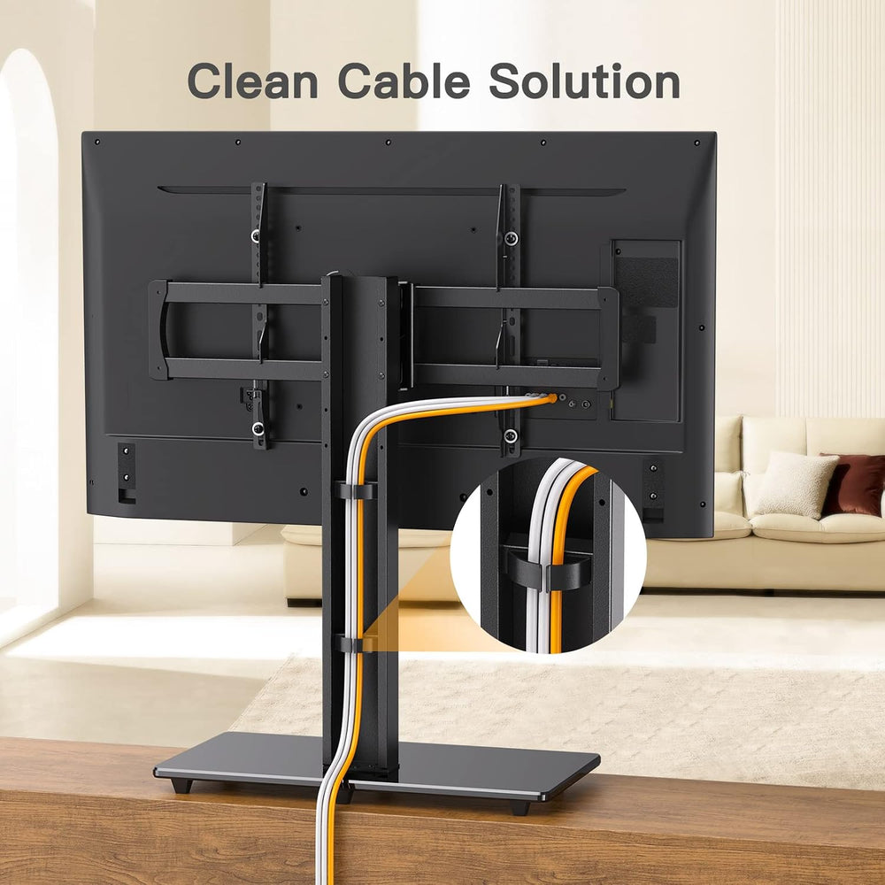Swivel Universal TV Stand Base for 50-75 Inch LCD OLED Flat/Curved Screen TVs...