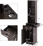 BarberPub Wall Mount Barber Station Hair Styling Drawer Storage Beauty Salon Spa Shop Equipment 3208 (Ebony)