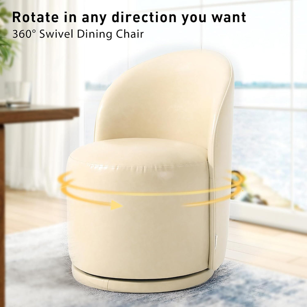 Swivel Barrel Dining Chairs, Upholstered Modern Accent Chair for Living Room,...