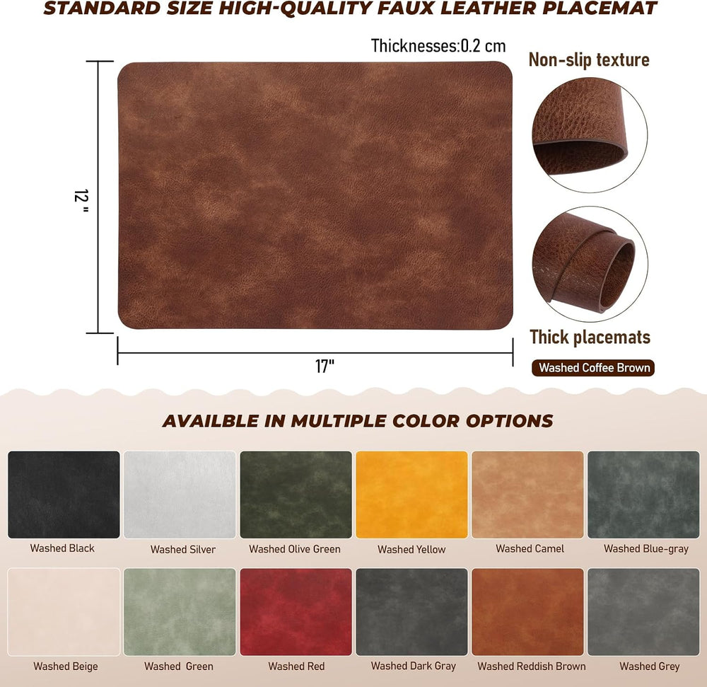 UnivoColors Placemats,Heat Resistant Placemats Set of 8 Washable 12x17 Inch,W...
