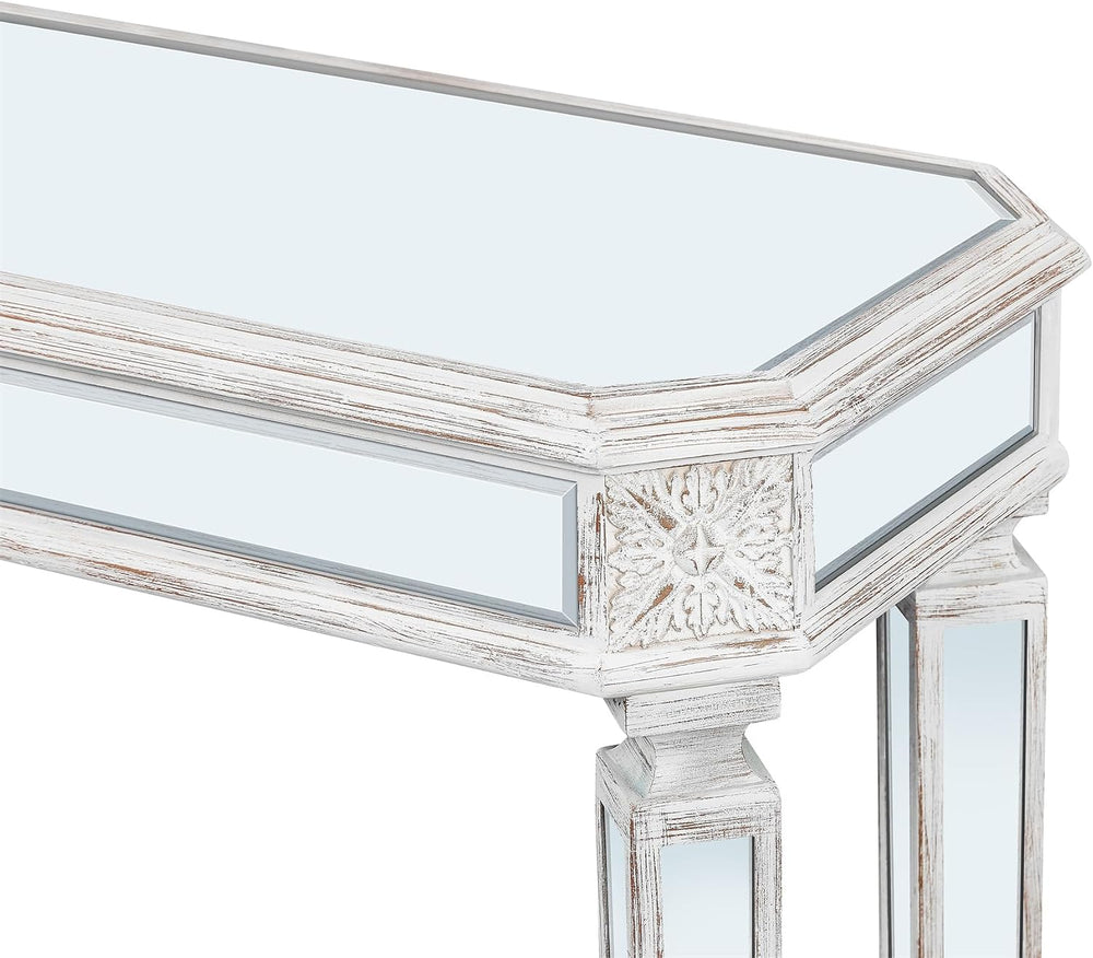 48'' Mirrored Console Table Vintage Sofa Table for Living Room Office...