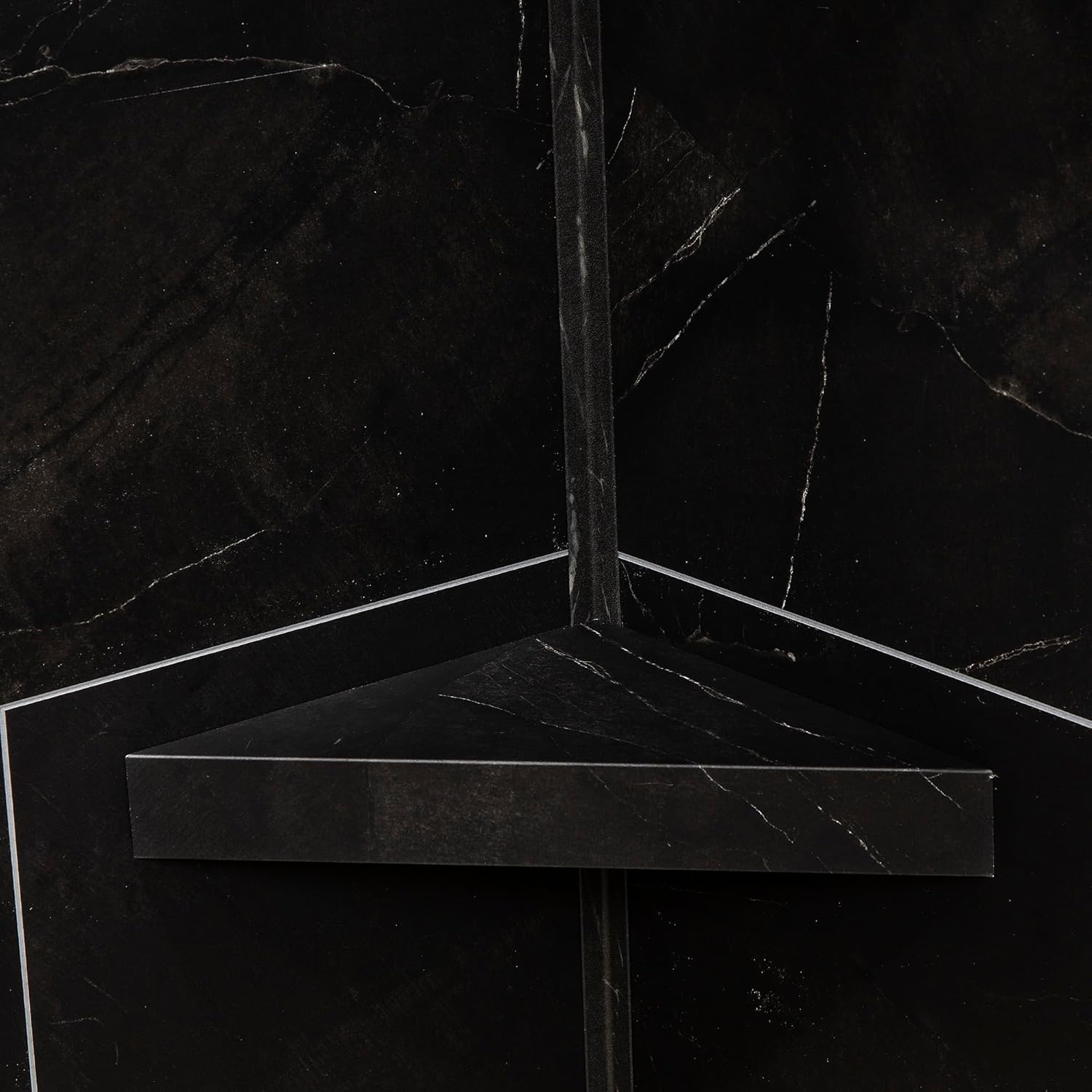 Palisade Vinyl Waterproof Corner Shower Shelf in Black Ice