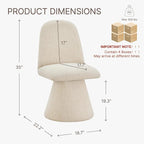 Swivel Dining Chairs Set of 4, Modern Upholstered Dining Chair Mid Century Kitchen Chairs with Wave Shaped High Back, 360 Degree Rotating Vanity Chair for Dining Room, Bedroom, Farmhouse, Sand