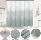 iMucci Bathroom Accessories Bathroom Sets with Shower Curtain, Bath Towel Set, Trash Can, Toilet Brush, Soap Dispenser, Bathroom Accessories Set Complete