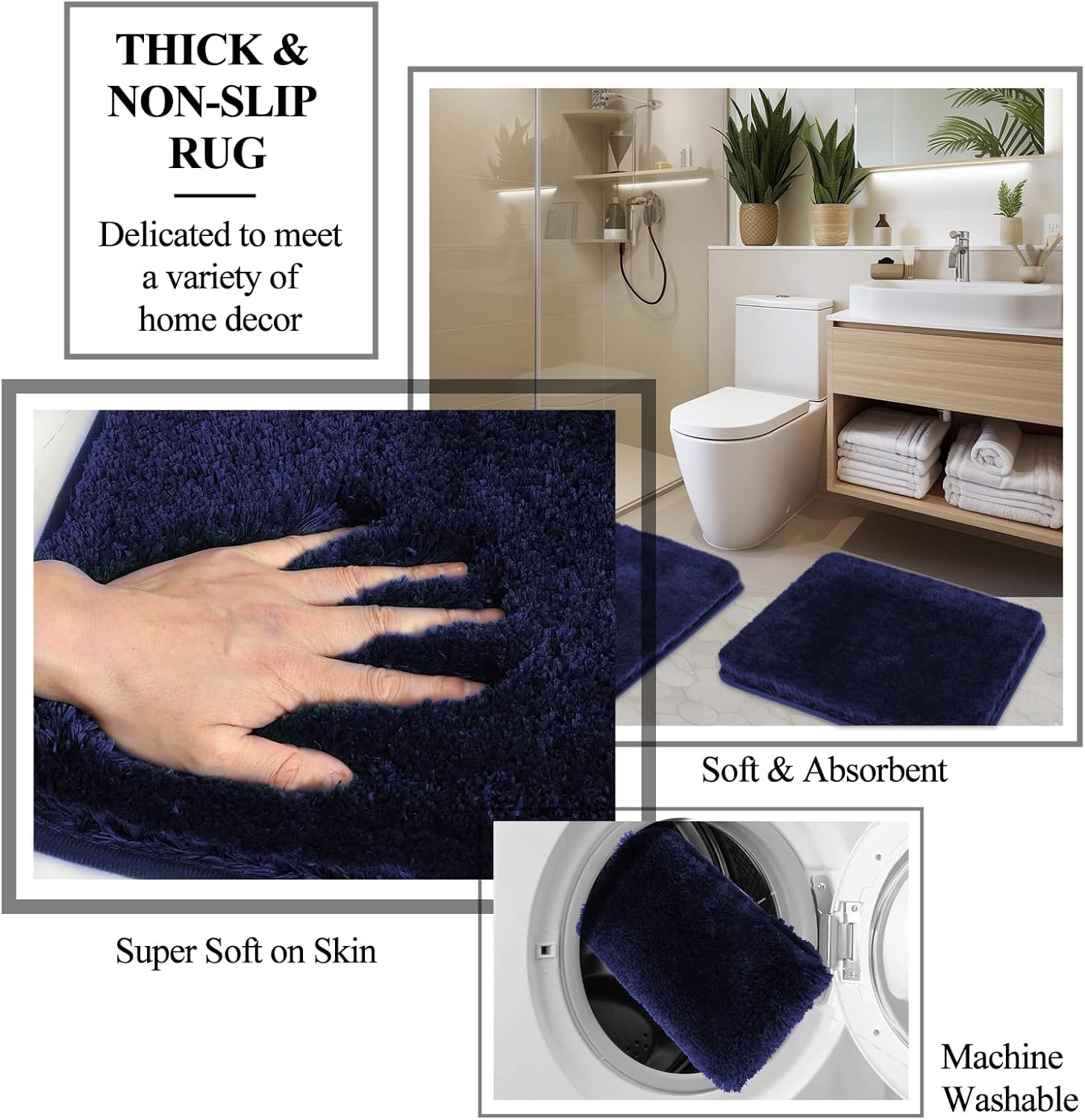 21 Pcs Bathroom Accessory Set with Waterproof Shower Curtain and Non Slip Mat,Resin Bath Set with Toothbrush Holder and Lotion Soap Dispenser,Bathroom Countertop Organizer Set for Home Apartment