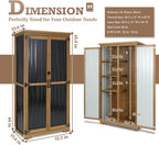 Outdoor Storage Cabinet Waterproof with Shelves, Small Storage Shed, Vertical Tall Patio Backyard Garden Storage Cabinet Tool Organizer for Outside