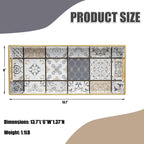 Bathroom Vanity Tray for Countertop, Small Plastic Toilet Tank Tray Versatile Storage & Organization Tray for Makeup, Perfume, Desk, Kitchen, Candles, 13.7"x6"x1.4", 35Boho3