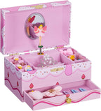 Homde Musical Jewelry Box for Girls: 2-Layer Spinning Fairy Organizer | Storage for Ring Necklace - Birthday Christmas Gift for Girls Ages 3 to 12 - Spinning Fairy Plays Melody When Lid Opens