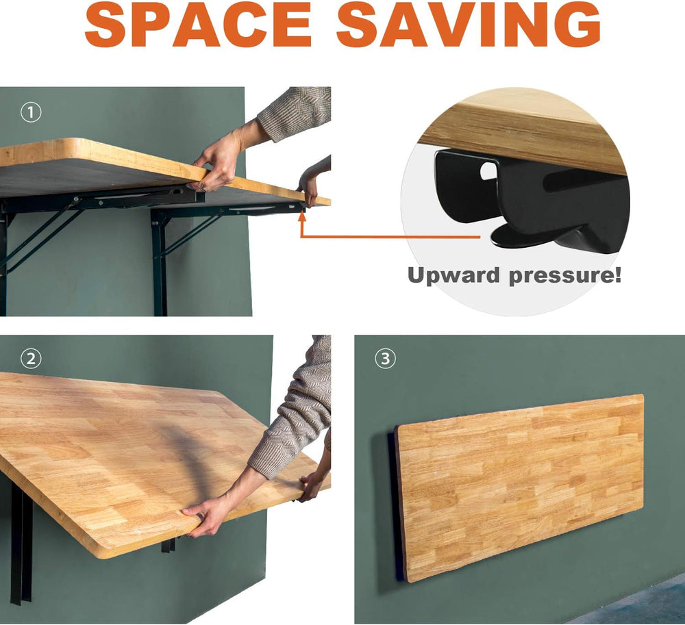 Wallmaster Wall Mounted Folding Workbench Heavy Duty Fold Down Table Utility ...