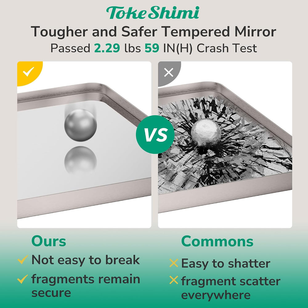 TokeShimi 48x24 Brushed Nickel Bathroom Mirror for Over Sink,Bathroom Rectang...