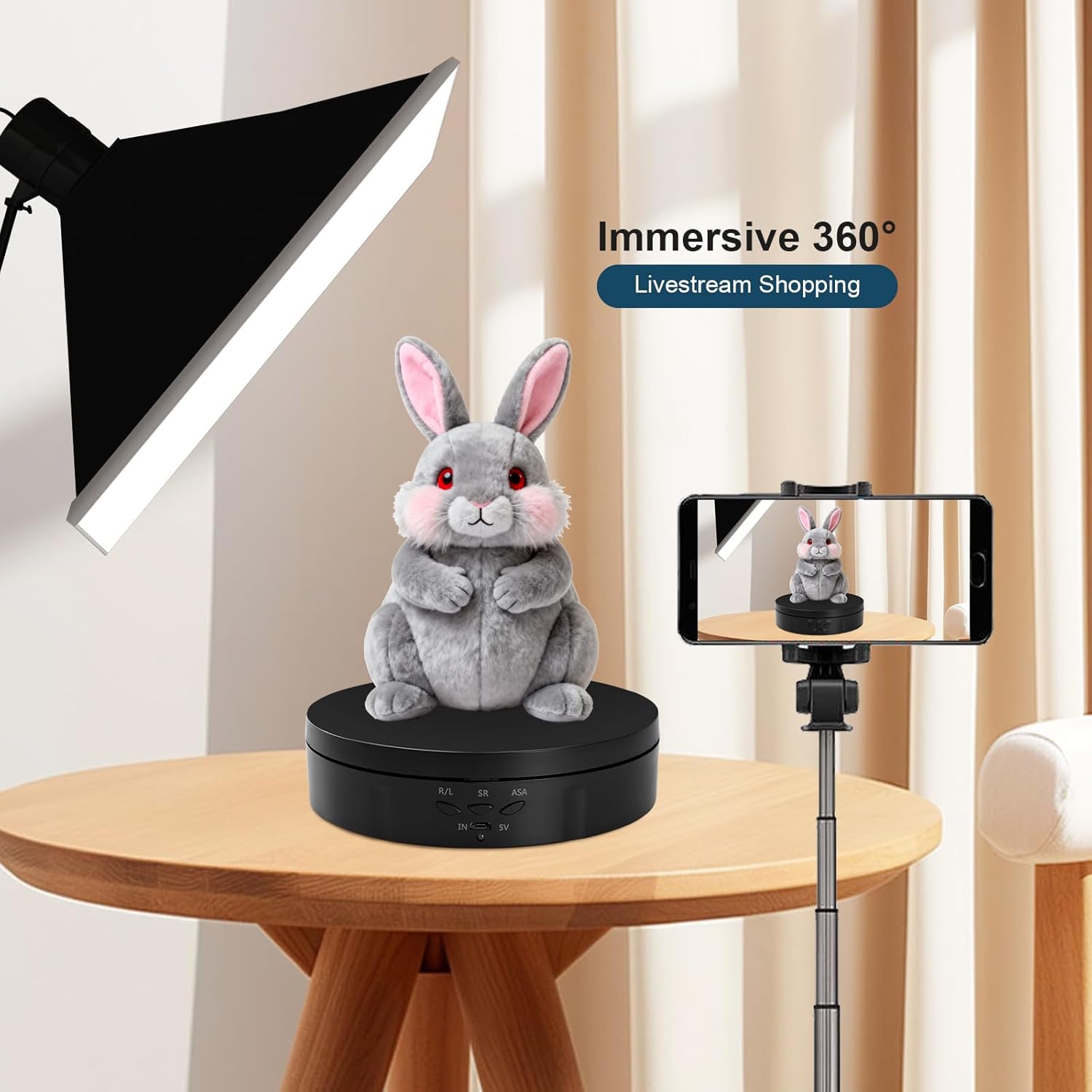 22 lbs Motorized Rotating Display Stand for Jewelry, Automatic Mute Auto Rotating Stand, Electronic Turntable with USB for Display, Photography Products
