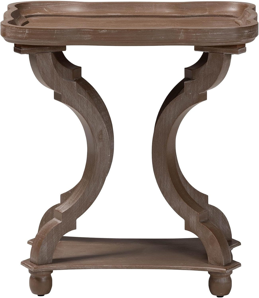Baxton Studio Yannick French Country Antique Brown Wood End Table