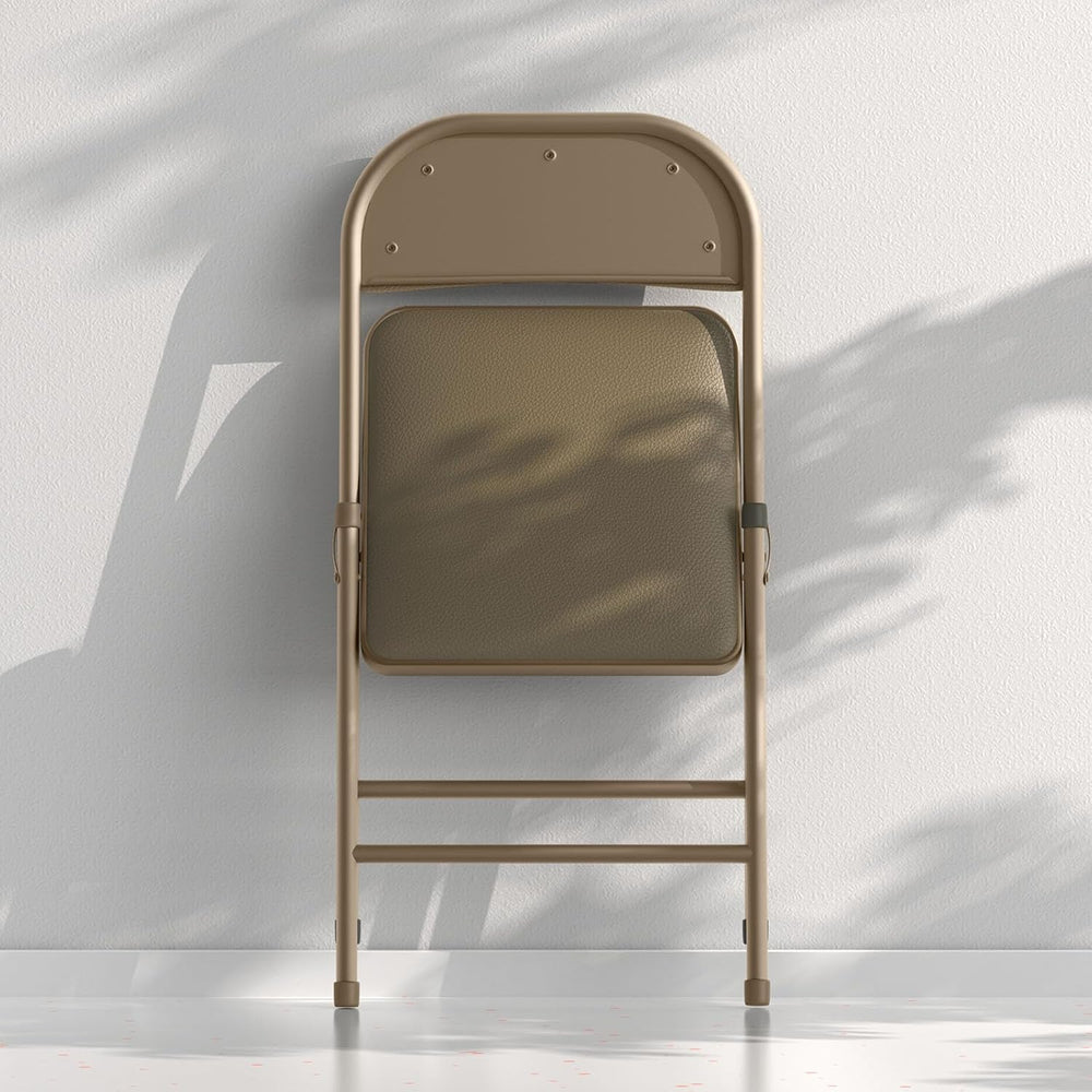 Nazhura Folding Chairs with Padded Vinyl Cushion Chairs with Comfortable Cush...