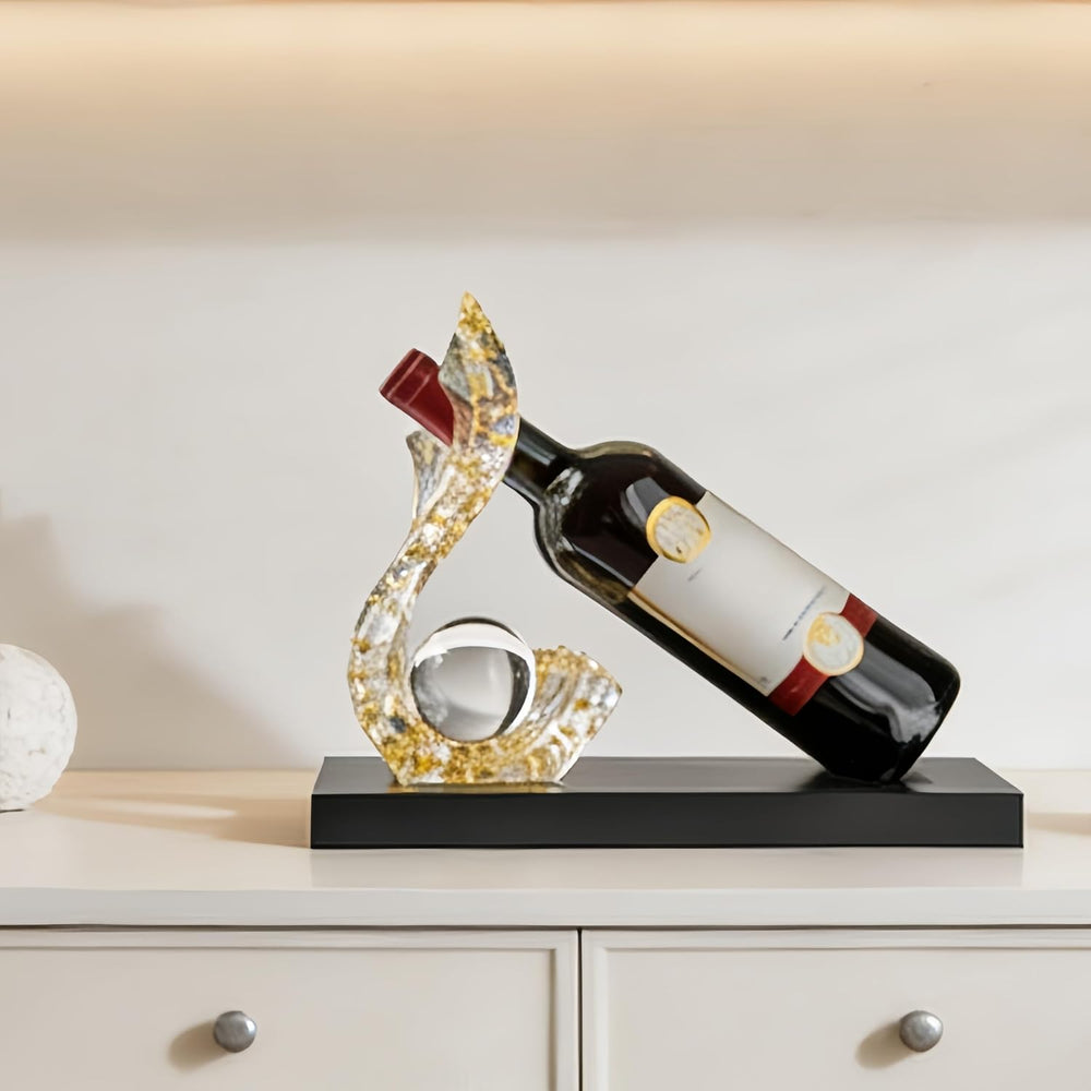 Freestanding Wine Stand Rack Bottle Holder Display Countertop | Gold Single W...