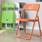 Plastic Folding Chair, Indoor Outdoor Portable Stackable Commercial Seat with Steel Frame 200lb.(Orange)
