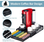 FlagShip Vertuo Pod Storage - Modern Black Metal Coffee Capsule Organizer & Space-Saving Pod Holder for Coffee Machines, Spacious 50 Vertuo Pods Capacity