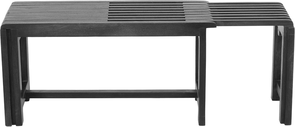 Jofran Global Archive Bradford Extendable Solid Mango Wood Bench, Mid-Century...