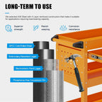 Heavy Duty 3 Tier Tool Cart, Mechanic Metal Rolling Tool Cart with Storage Drawers for Garage Workshop
