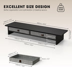 Fenge Monitor Stand with Drawer, 2 Tiers Dual Monitor Riser for Desk, 35 Inch Computer Stand for 2 Monitors, Desk Shelf for Home, Office, Laptop, PC, TV, Printer