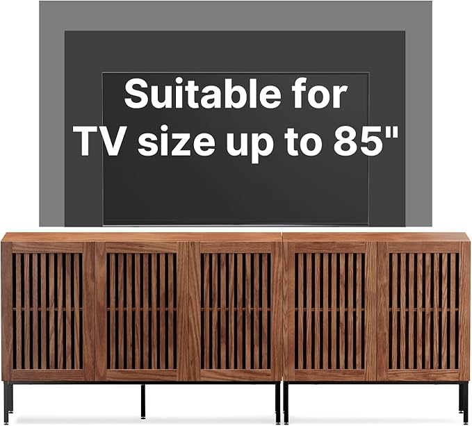 Farmhouse TV Stand for TVs up to 85 inch, 2 in 1 Entertainment Center TV Cons...
