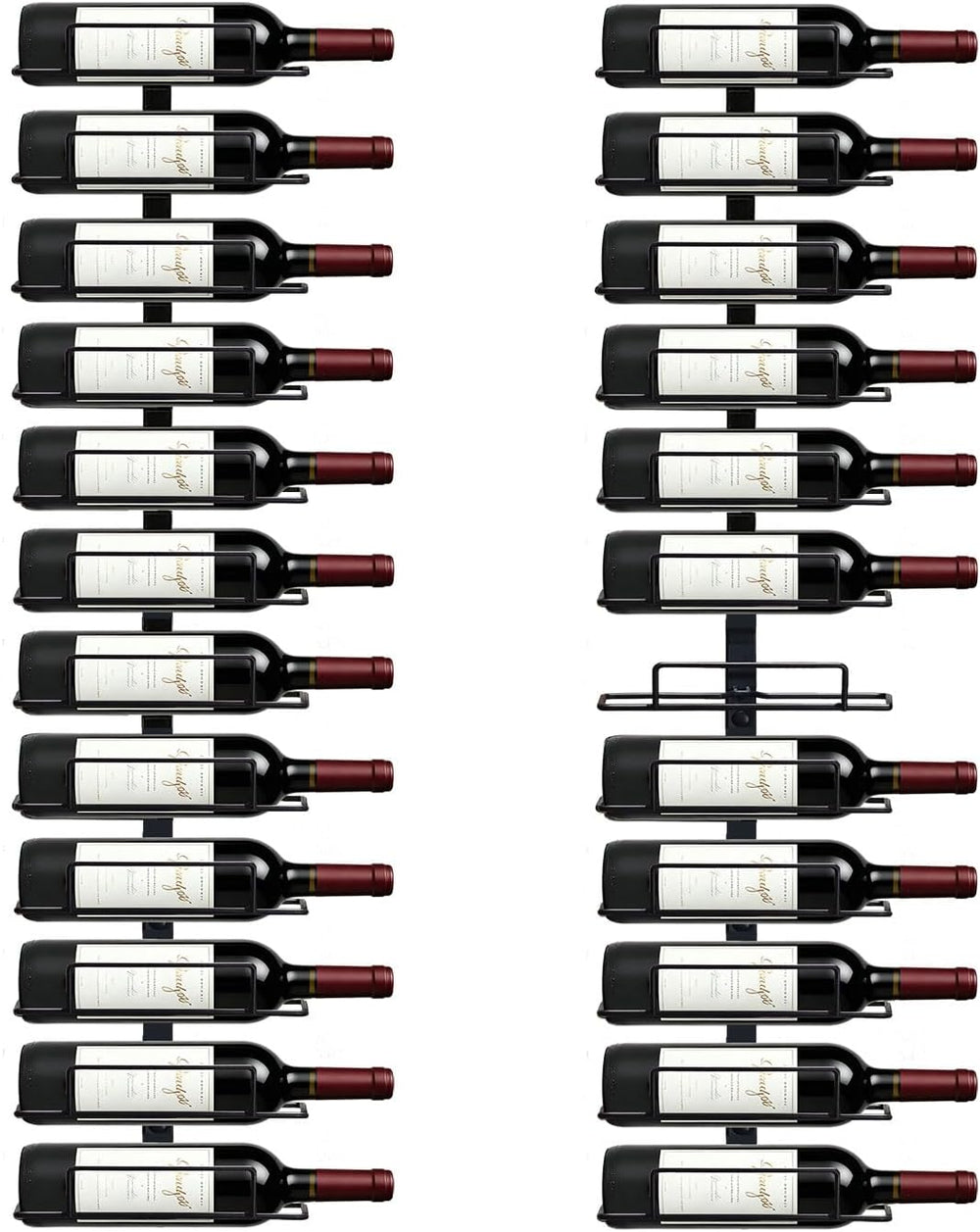 24 Bottles Wall Mount Wine Rack | Wall Wine Bottle Racks for Display and Stor...