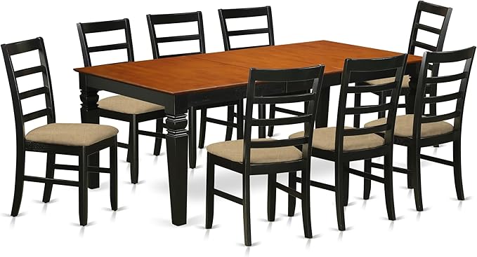 East West Furniture LGPF9-BCH-C 9 Piece Dining Table Set Includes a Rectangle...