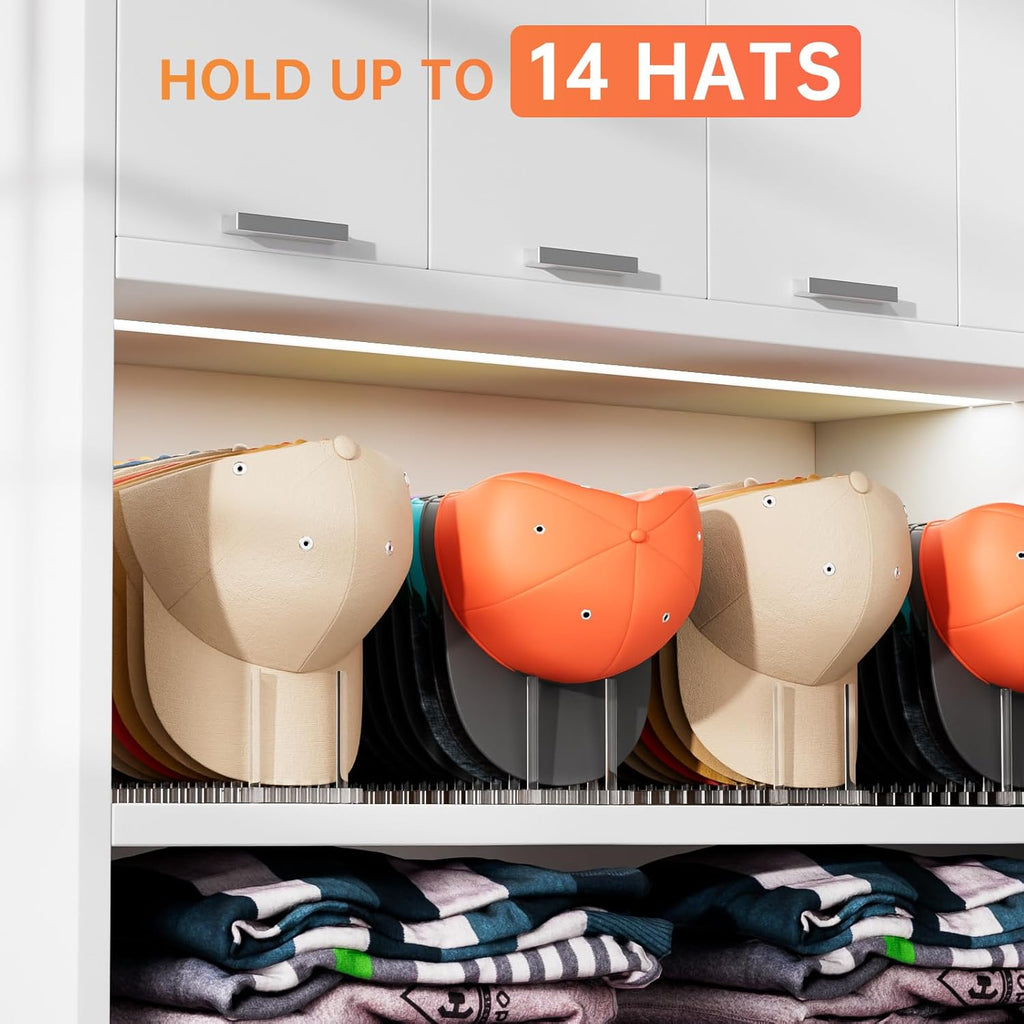Kadolina Hat Organizer for Baseball Caps, Acrylic Hat Rack for 14 Baseball Caps, Hat Holder Display and Organizer for Closet, Tabletop, Dressing Table